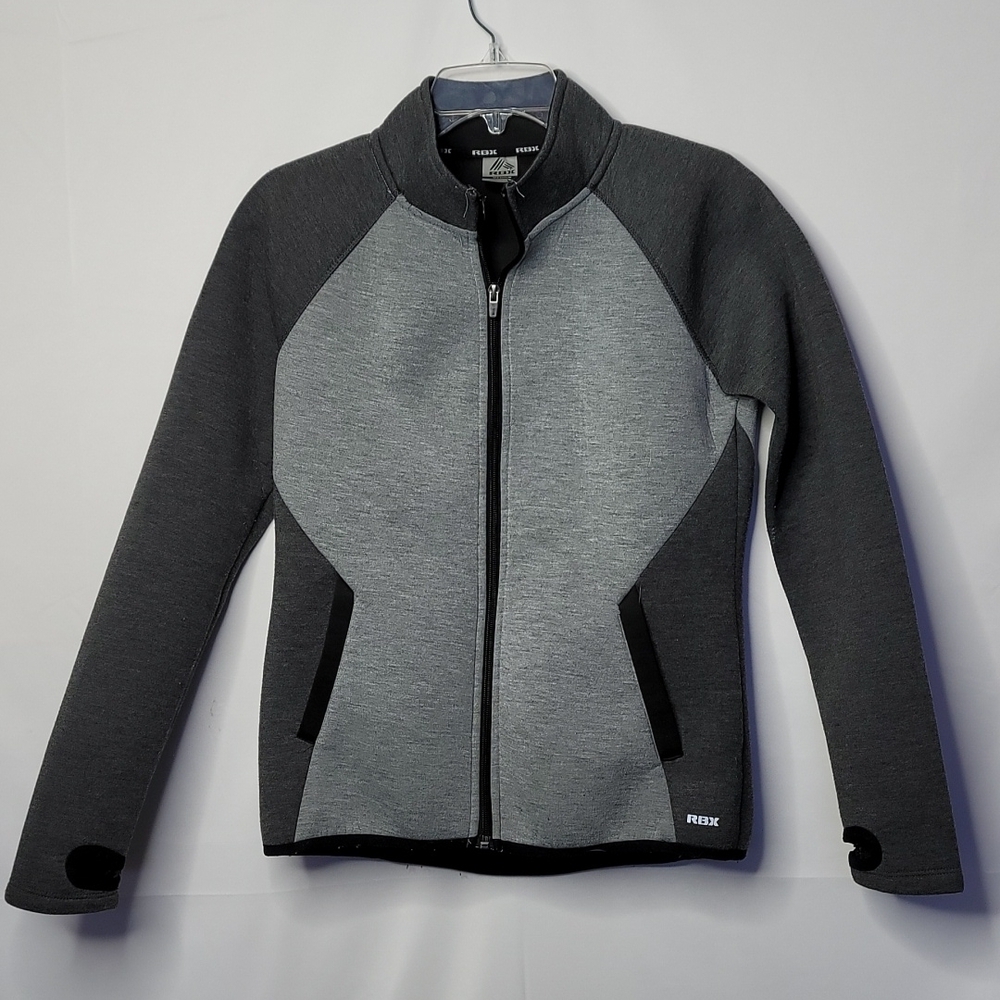 NWOT RBX two tone gray zip up thick sweatshirt jacket athletic sz Medium